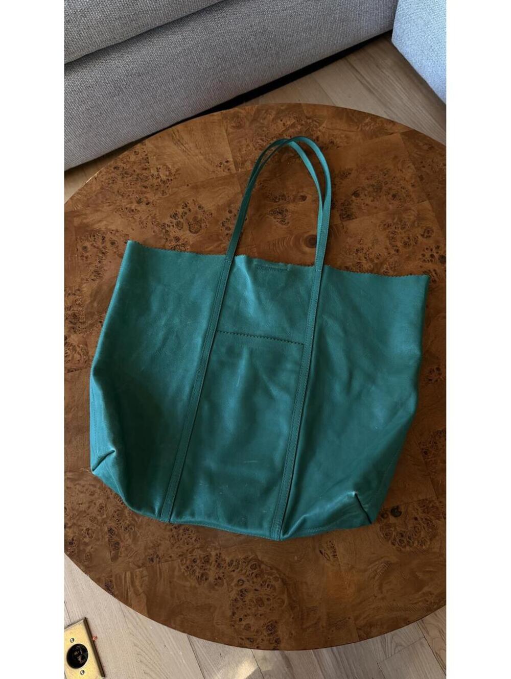 Banana Republic Large Green Leather Tote Bag